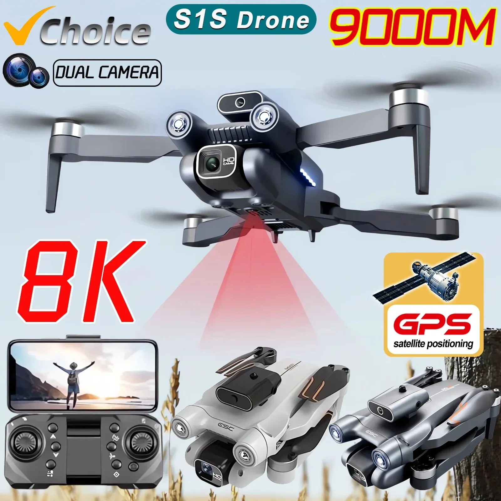 New S1S 5G GPS Drone Camera 8K - Drone Kit Professional avis et prix