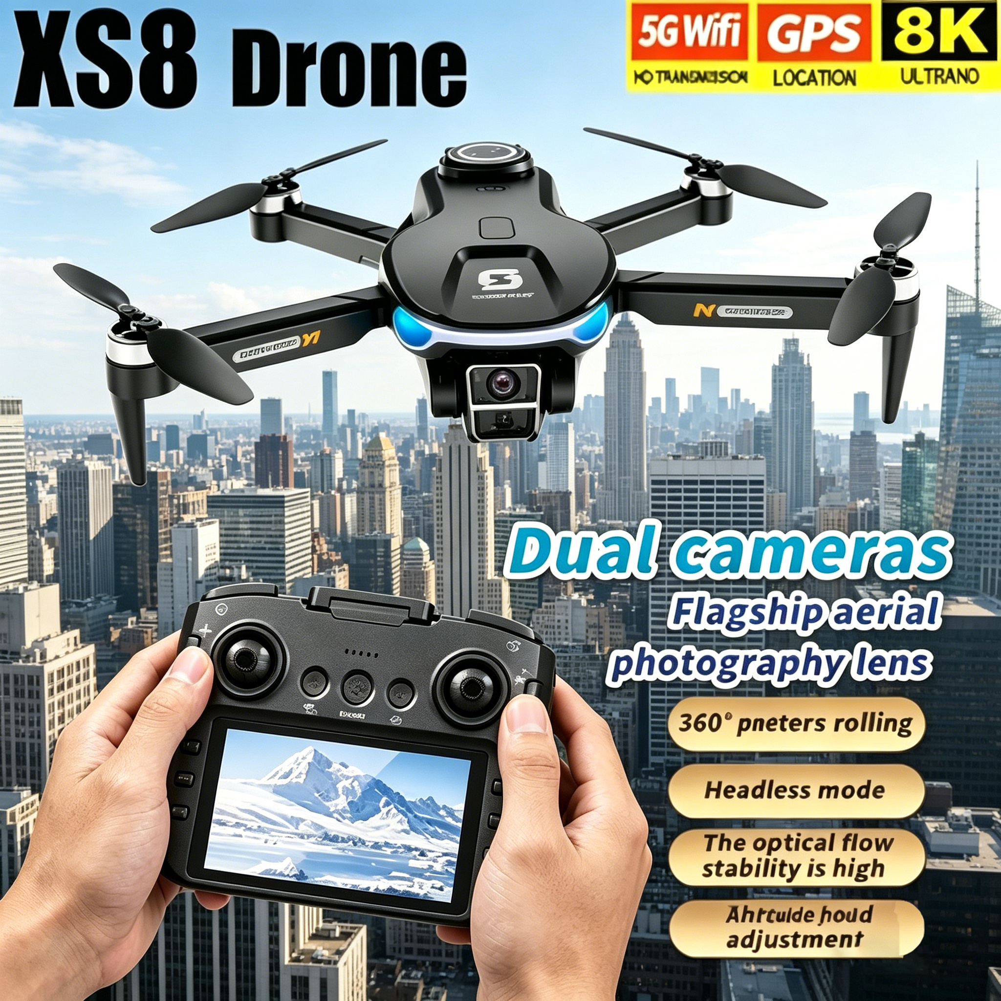 HD 8K Professional GPS Drone w - Drone Kit Hexacopter avis et prix
