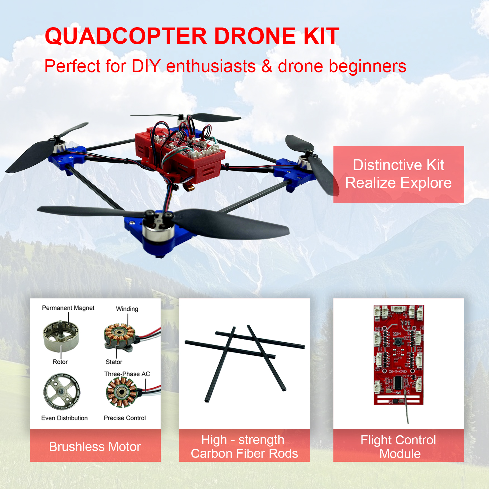 Drone Quadcopter DIY Kit Uniqu - Drone Kit Build Yourself avis et prix
