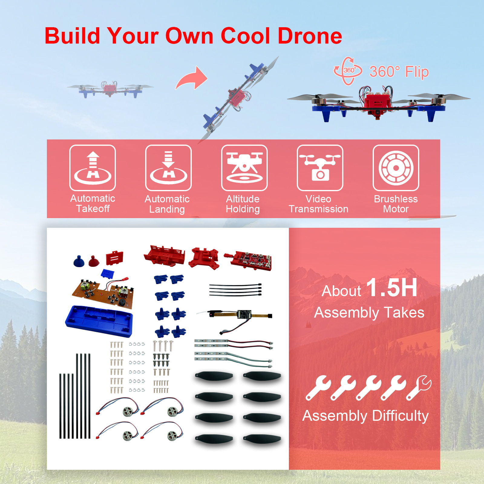 Drone Quadcopter DIY Kit Uniqu - Drone Kit Build Yourself avis et prix